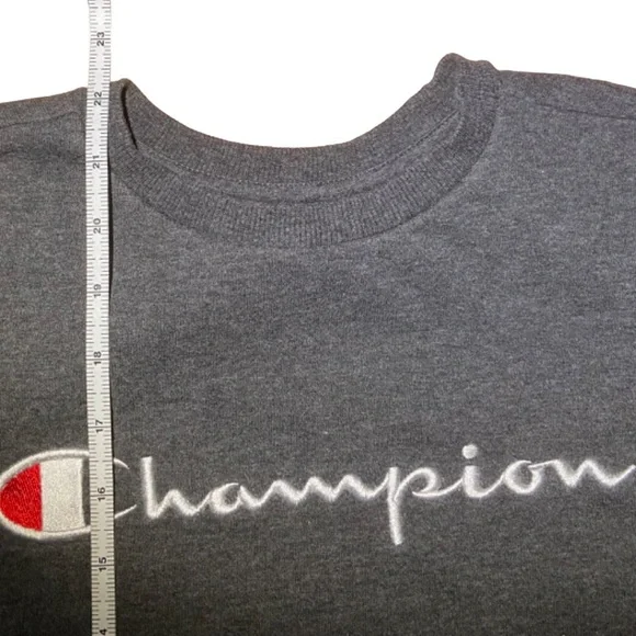 Dark Gray Youth Champion Crewneck Sweatshirt L - Picture 4 of 5